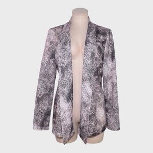 Chicos EasyWear Snakeskin Shimmer Open Front Blazer